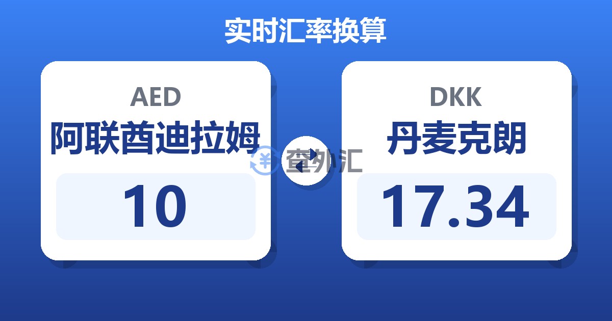 10阿联酋迪拉姆兑丹麦克朗