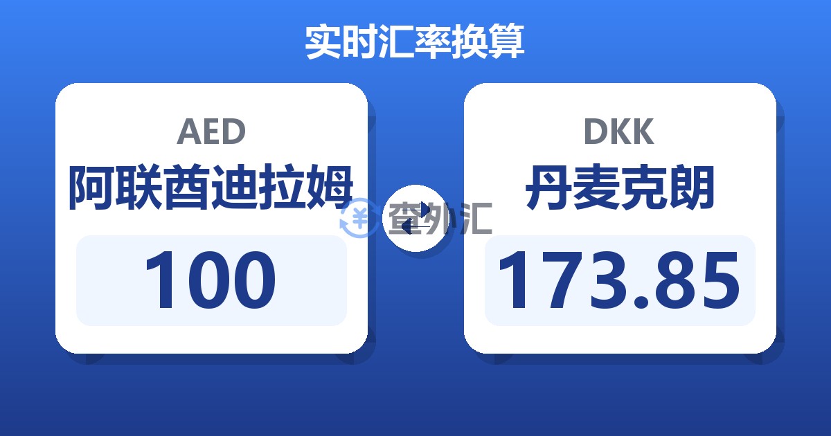 100阿联酋迪拉姆兑丹麦克朗