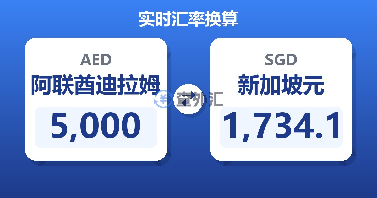 5,000阿联酋迪拉姆兑新加坡元