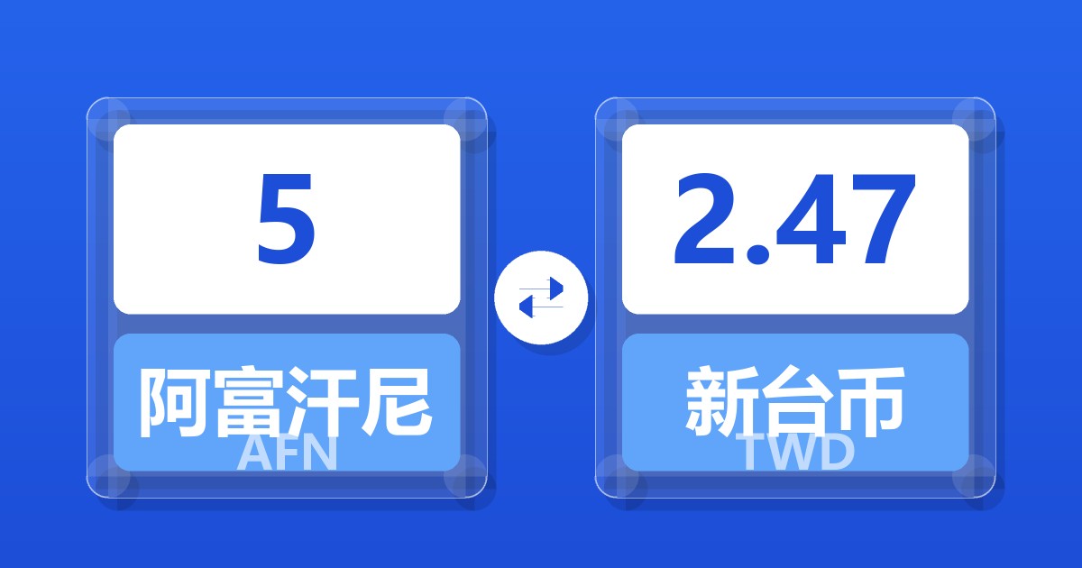 5阿富汗尼兑新台币