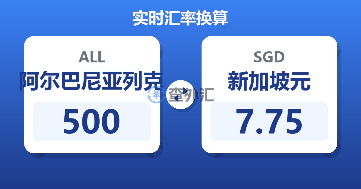 500阿尔巴尼亚列克兑新加坡元