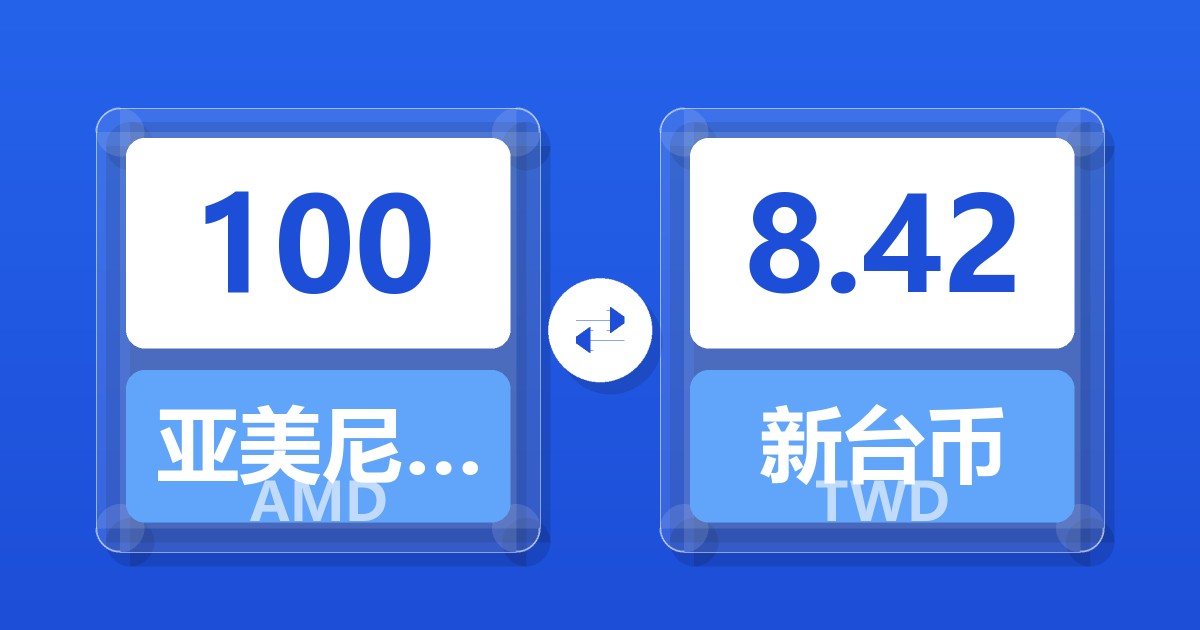100亚美尼亚德拉姆兑新台币