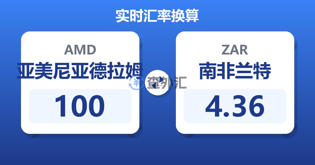 100亚美尼亚德拉姆兑南非兰特