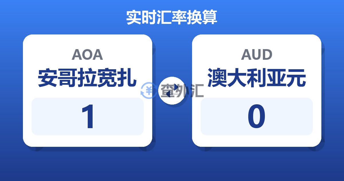 1安哥拉宽扎兑澳大利亚元