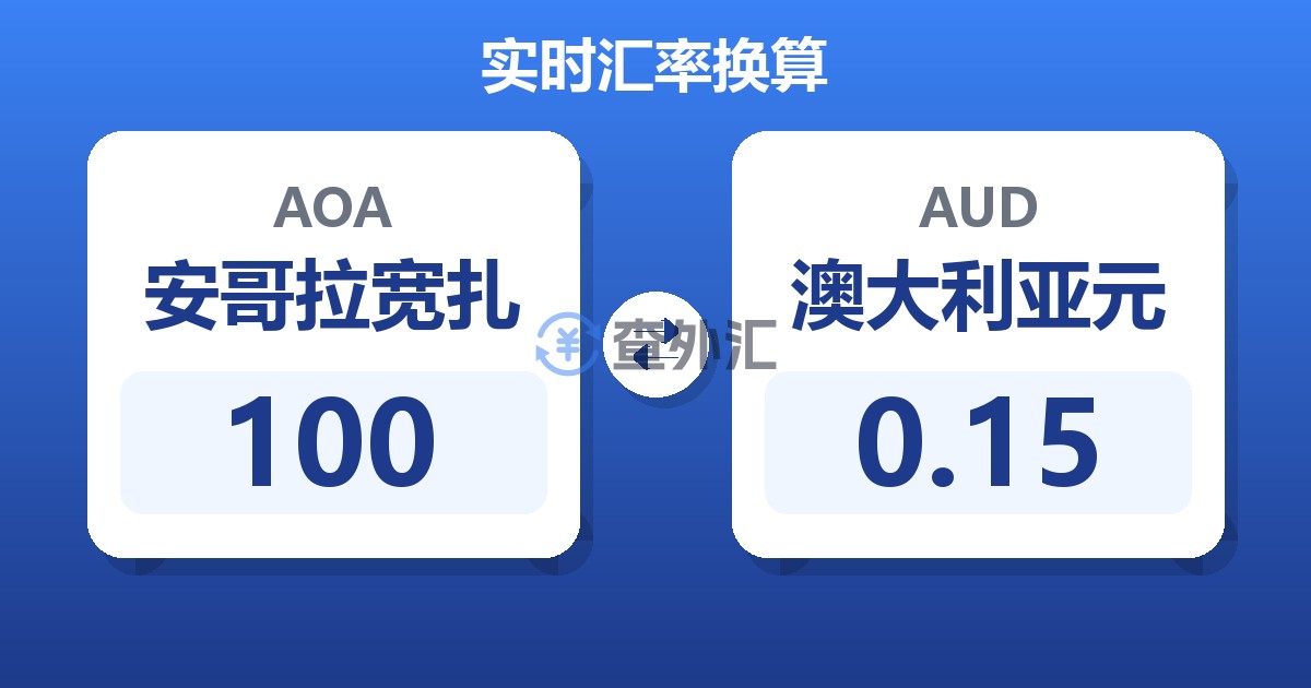 100安哥拉宽扎兑澳大利亚元