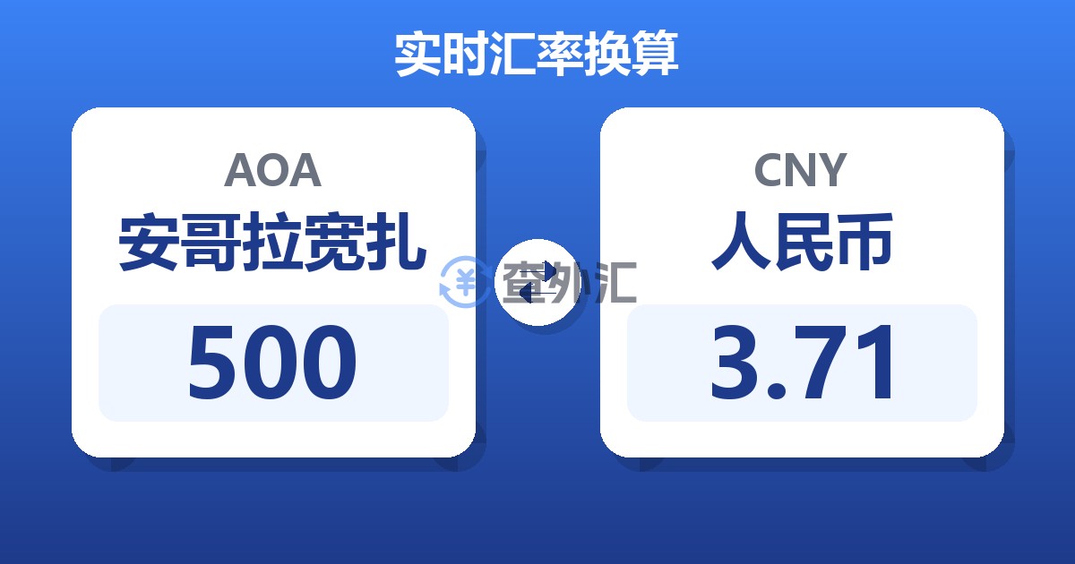 500安哥拉宽扎兑人民币