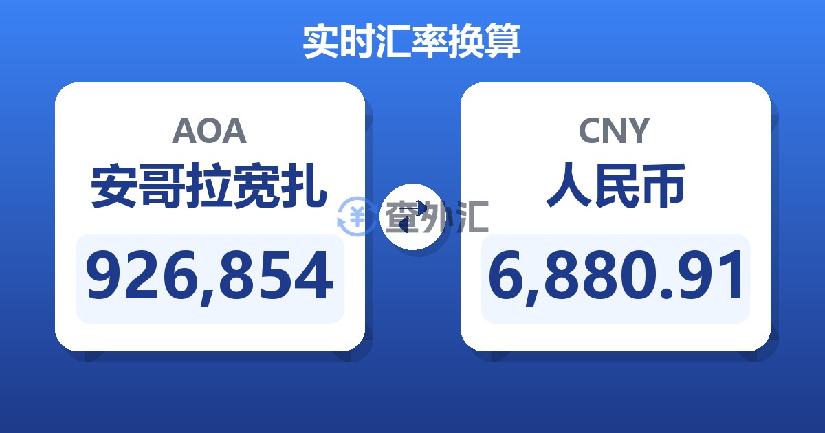 926,854安哥拉宽扎兑人民币