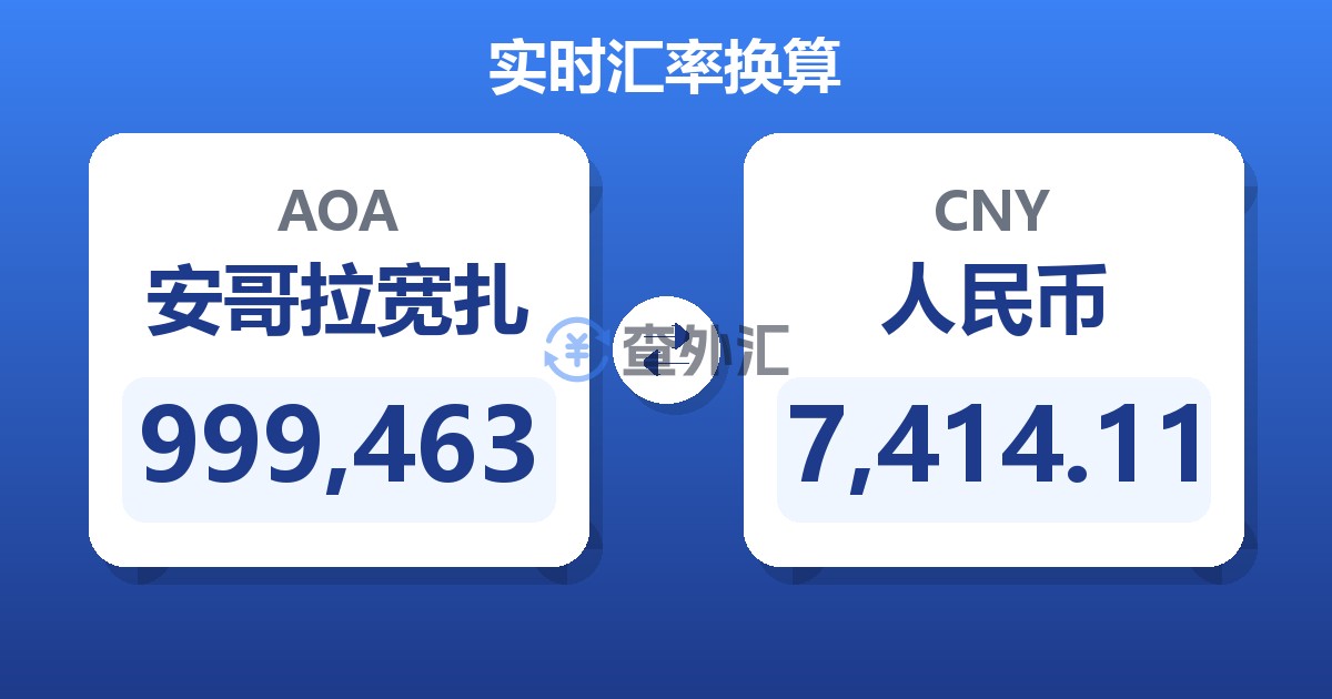 999,463安哥拉宽扎兑人民币