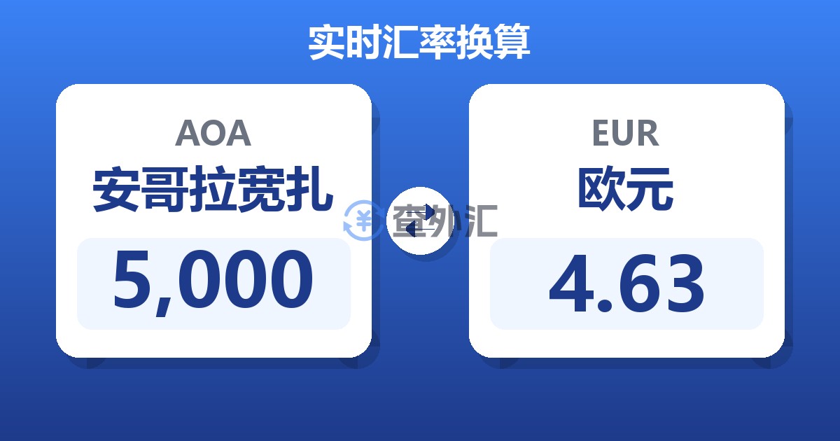 5,000安哥拉宽扎兑欧元