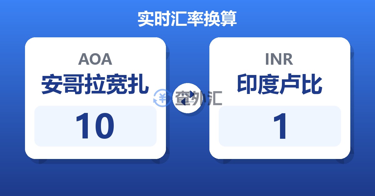 10安哥拉宽扎兑印度卢比