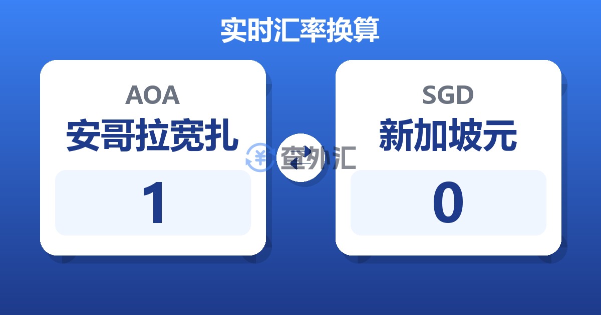 1安哥拉宽扎兑新加坡元