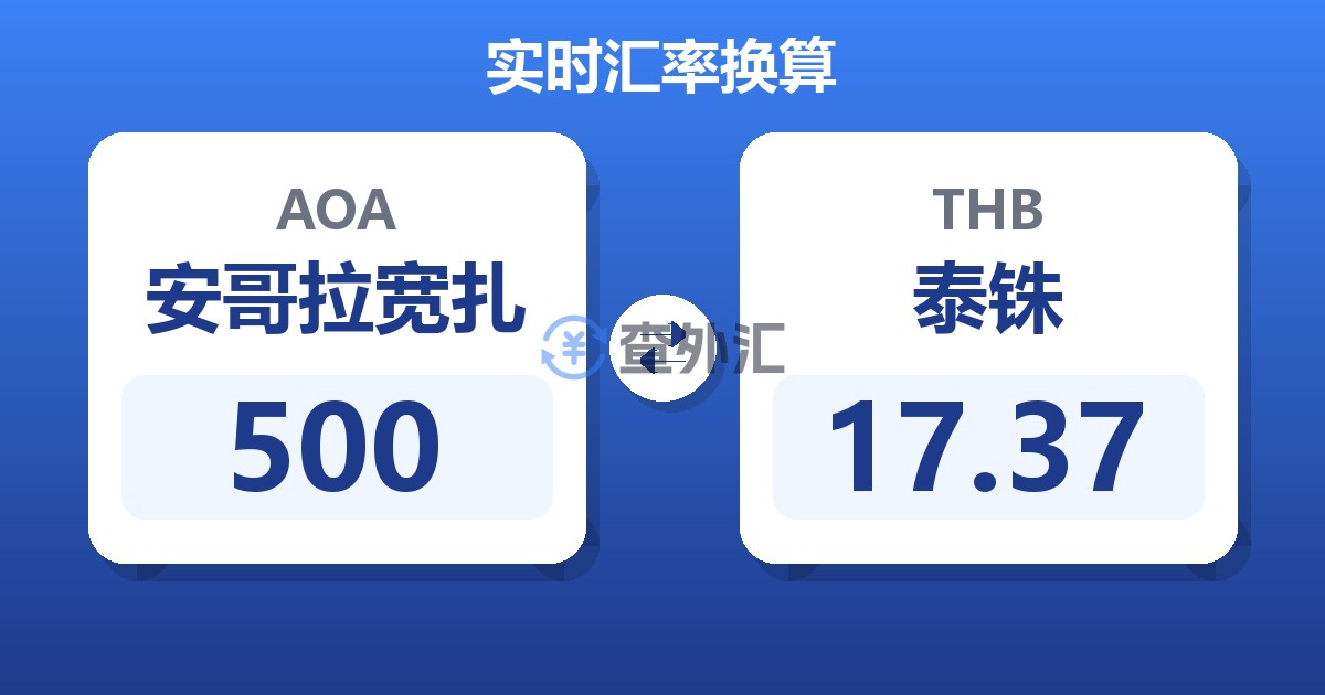 500安哥拉宽扎兑泰铢