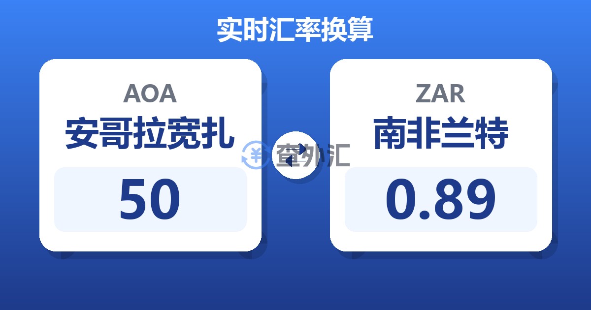 50安哥拉宽扎兑南非兰特