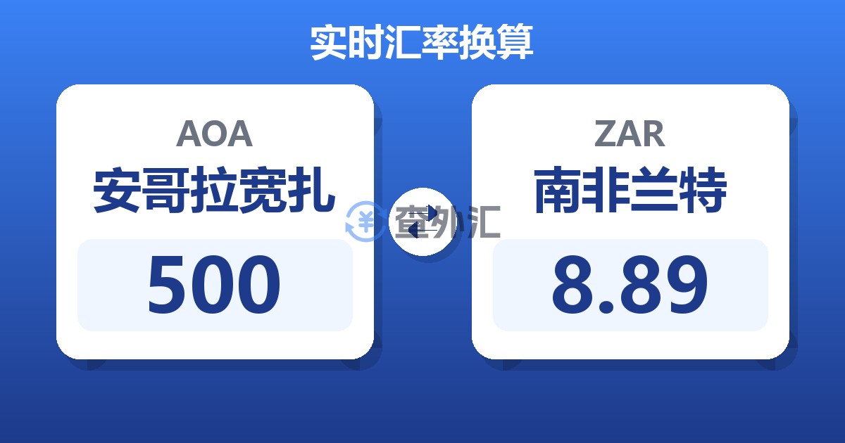 500安哥拉宽扎兑南非兰特