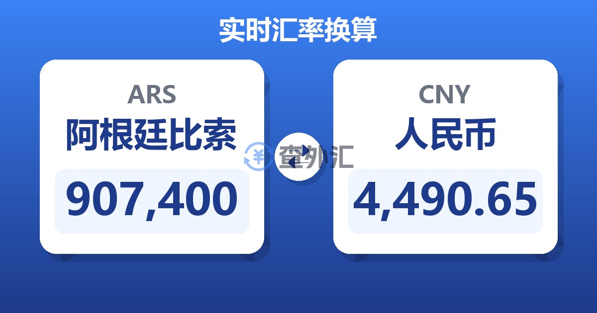 907,400阿根廷比索兑人民币