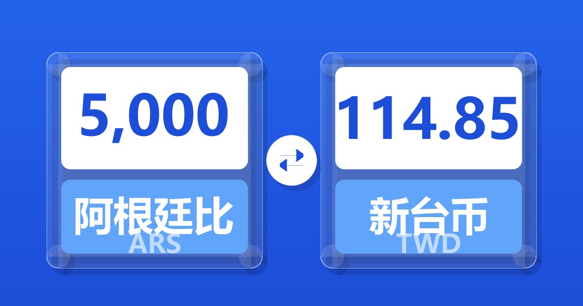 5,000阿根廷比索兑新台币