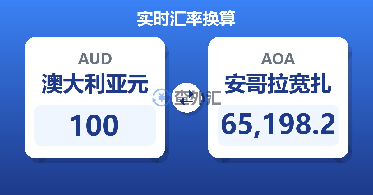 100澳大利亚元兑安哥拉宽扎