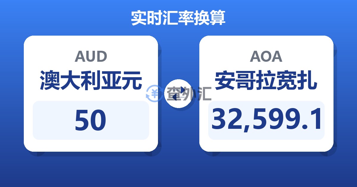 50澳大利亚元兑安哥拉宽扎