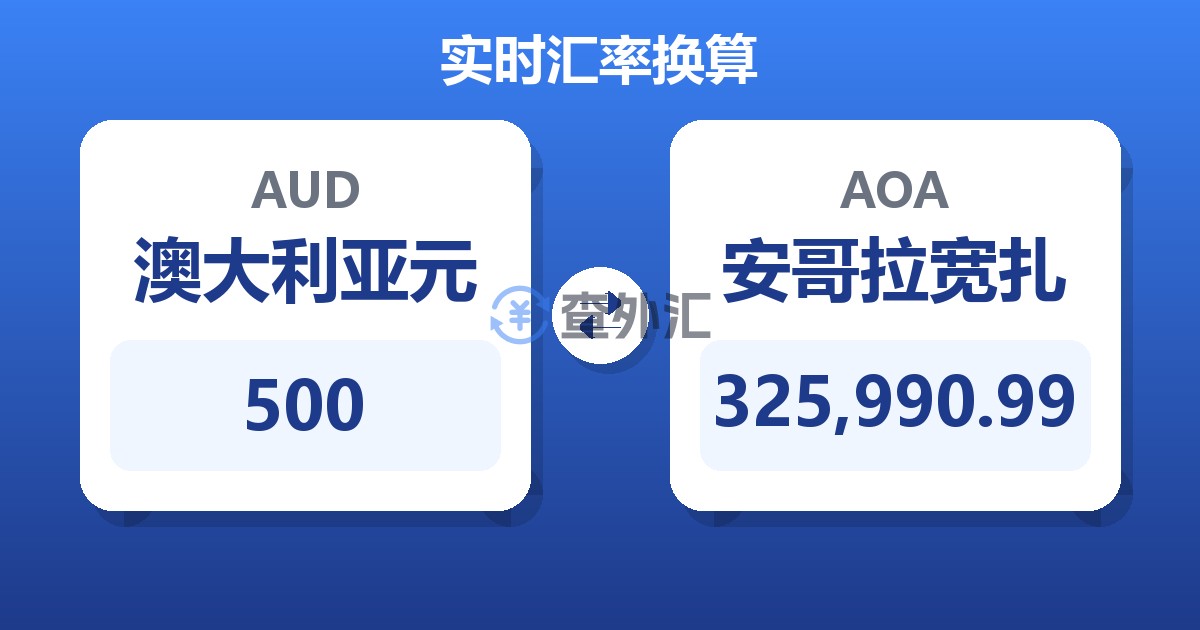 500澳大利亚元兑安哥拉宽扎