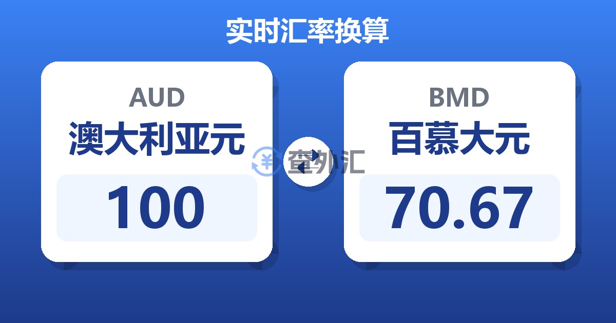 100澳大利亚元兑百慕大元