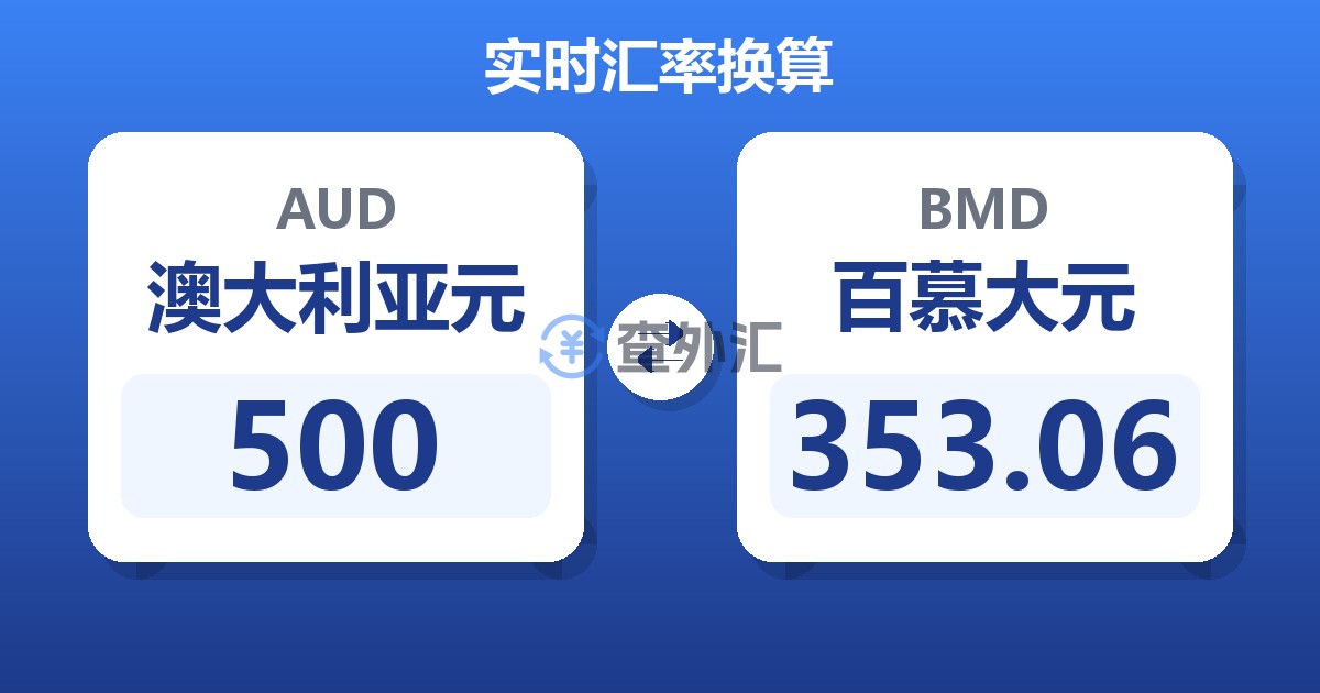 500澳大利亚元兑百慕大元