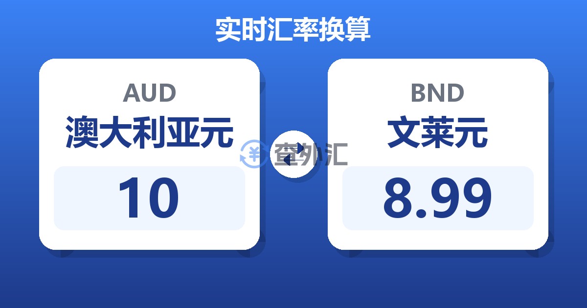 10澳大利亚元兑文莱元
