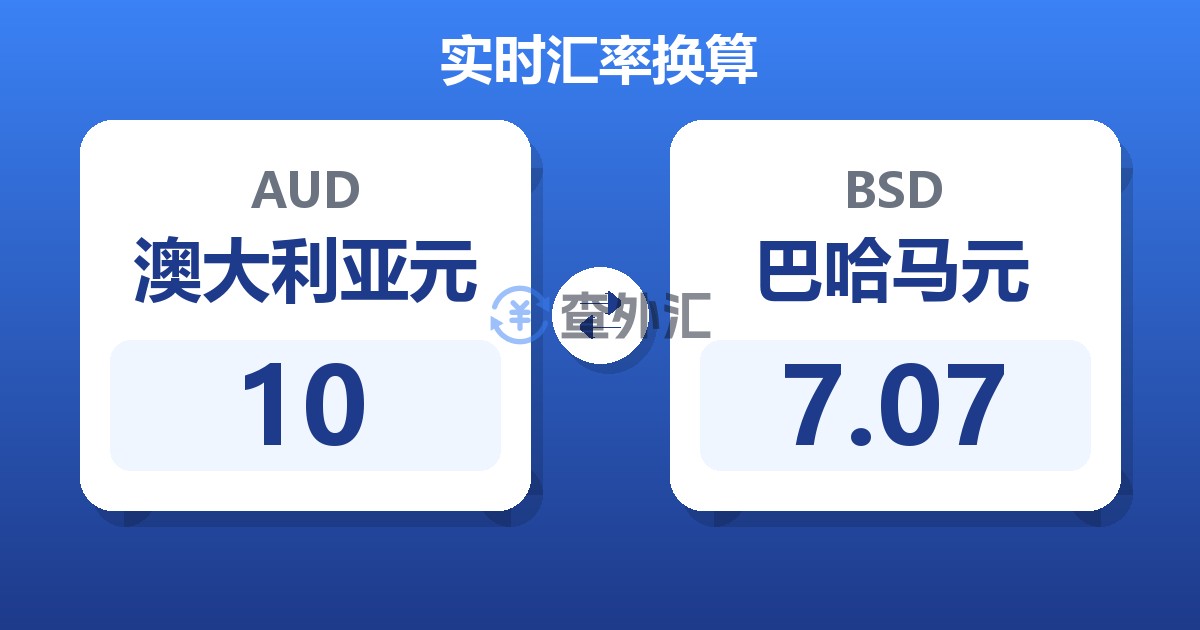 10澳大利亚元兑巴哈马元