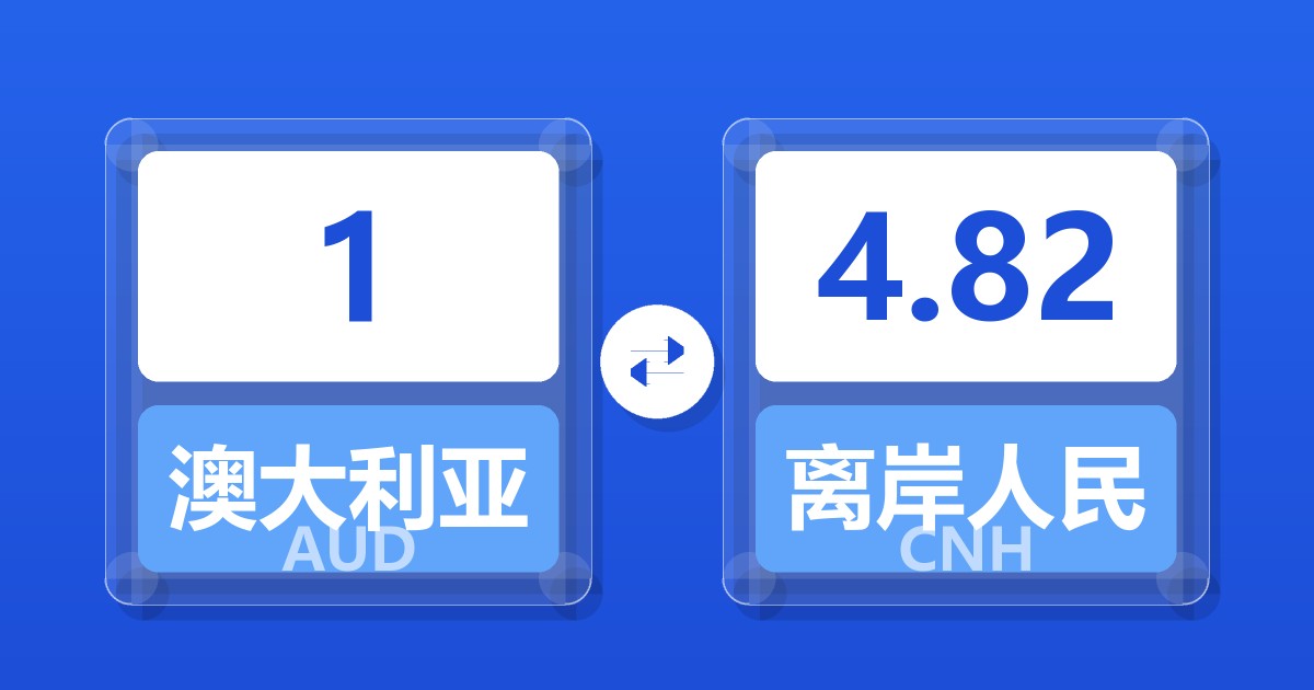 1澳大利亚元兑离岸人民币