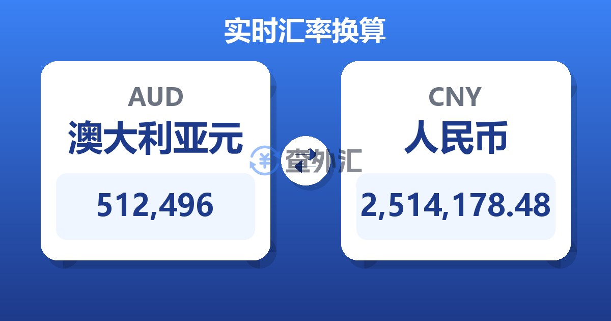 512,496澳大利亚元兑人民币