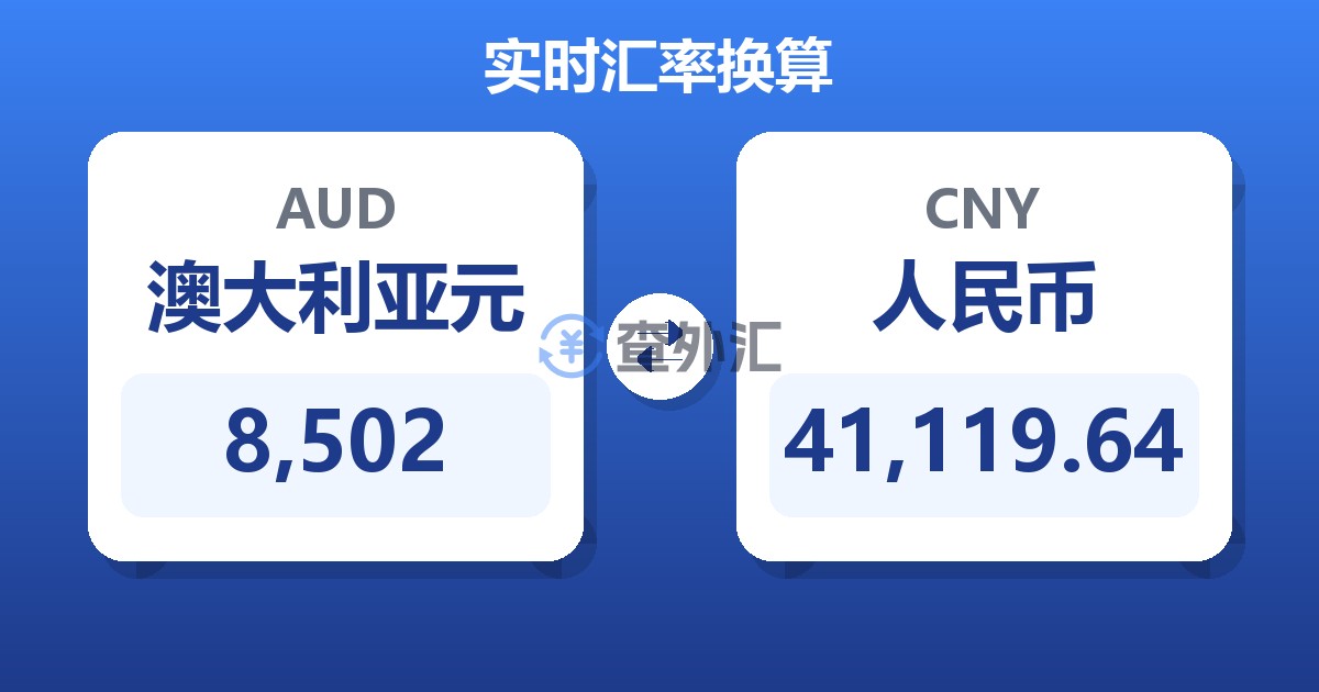 8,502澳大利亚元兑人民币