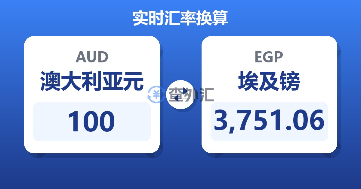 100澳大利亚元兑埃及镑