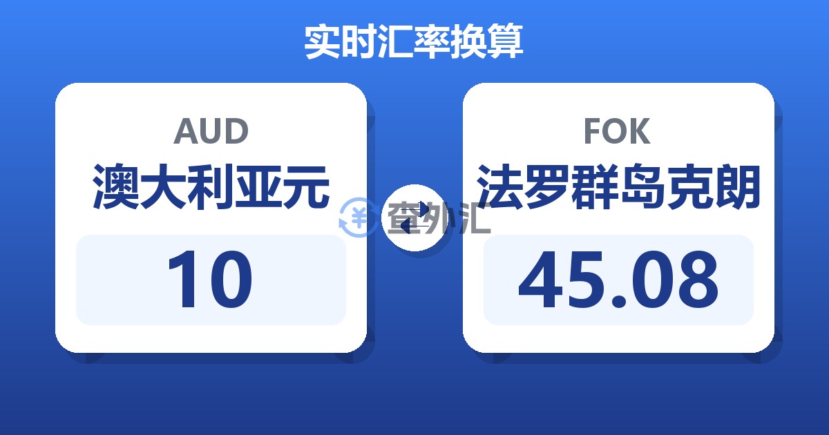 10澳大利亚元兑法罗群岛克朗