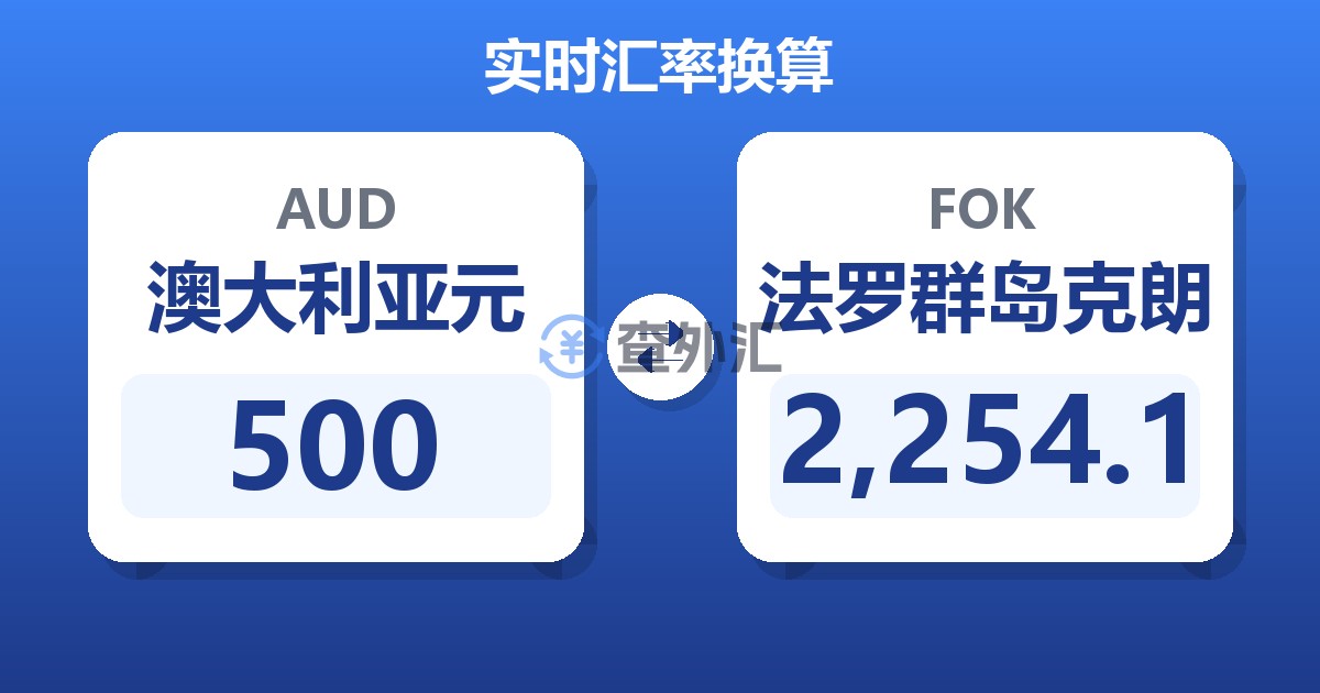 500澳大利亚元兑法罗群岛克朗