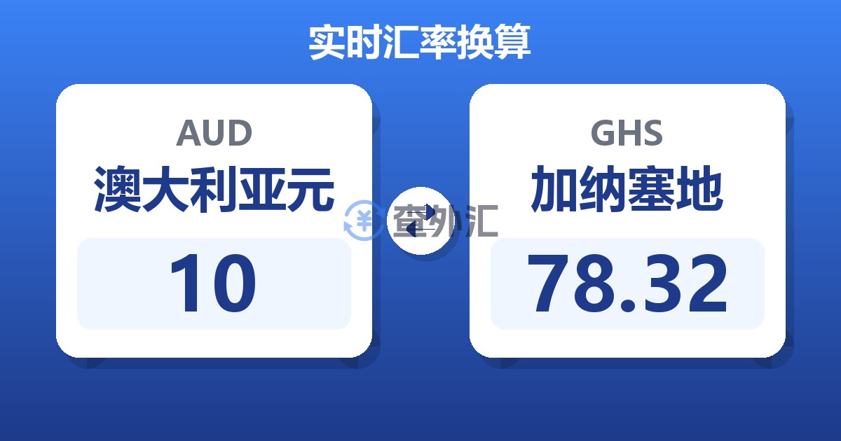 10澳大利亚元兑加纳塞地