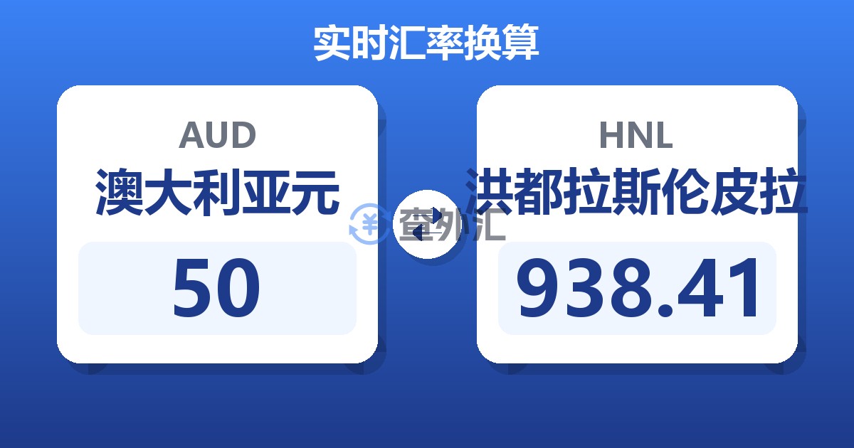 50澳大利亚元兑洪都拉斯伦皮拉