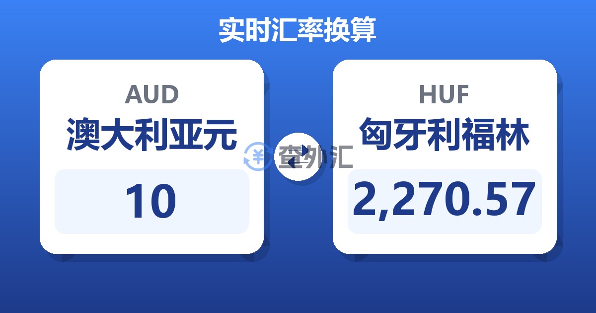 10澳大利亚元兑匈牙利福林