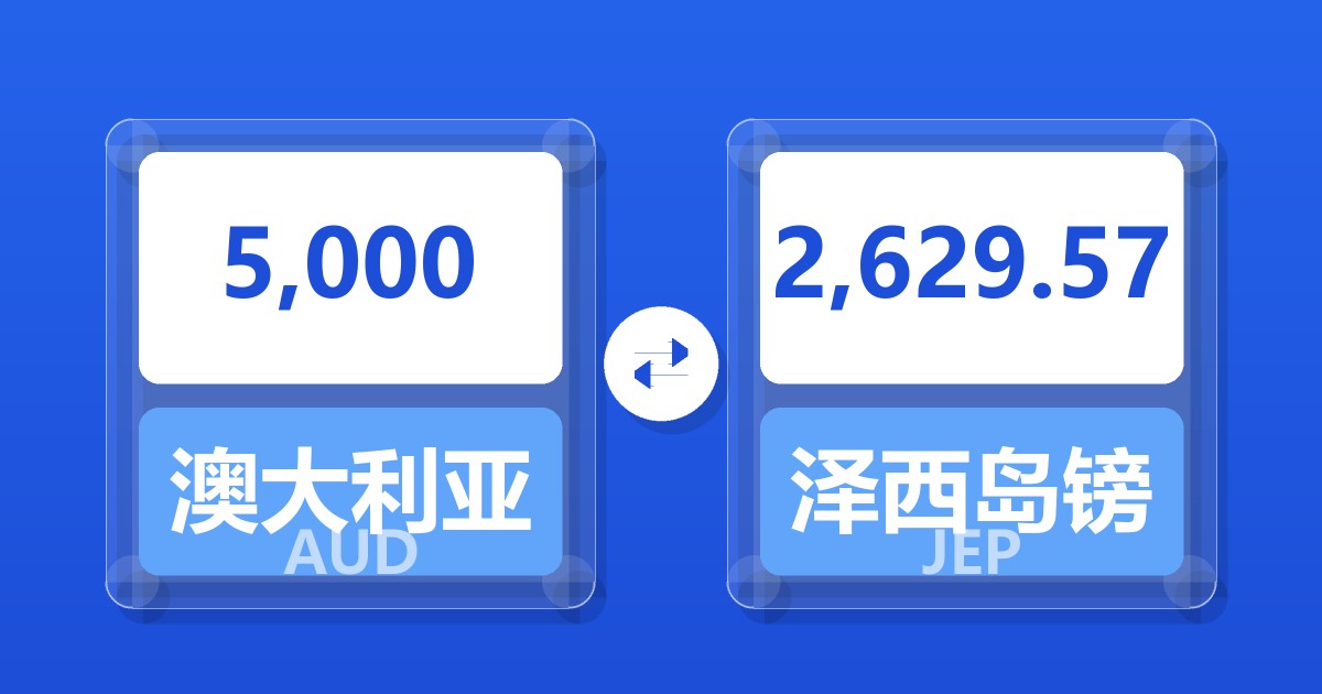5,000澳大利亚元兑泽西岛镑