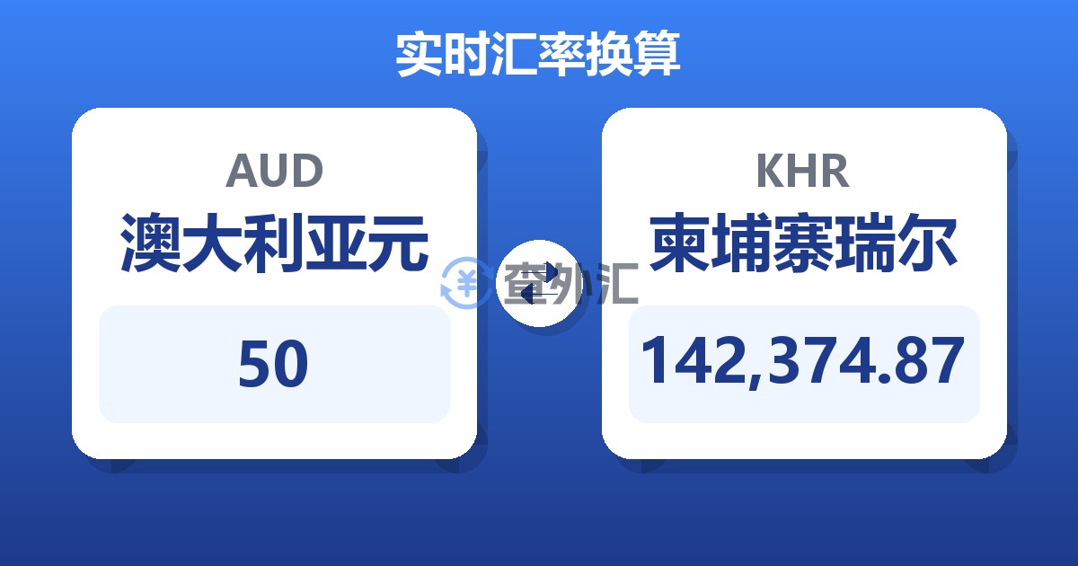 50澳大利亚元兑柬埔寨瑞尔