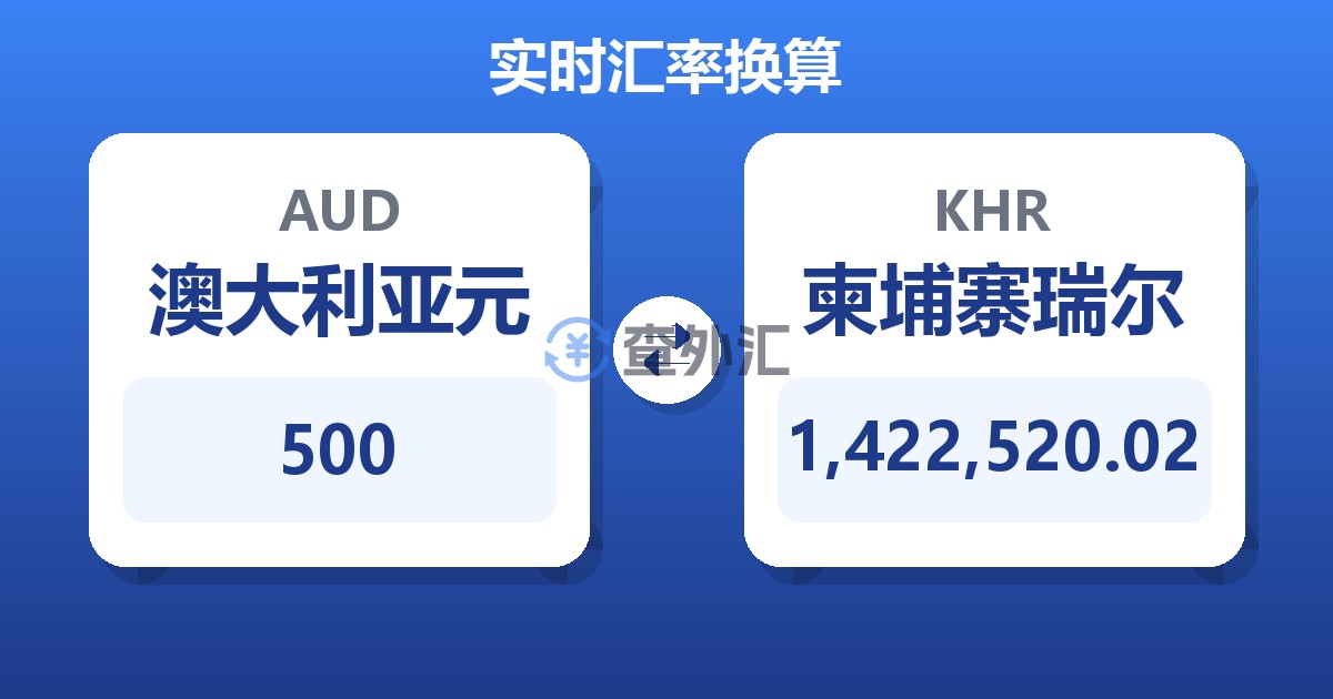 500澳大利亚元兑柬埔寨瑞尔