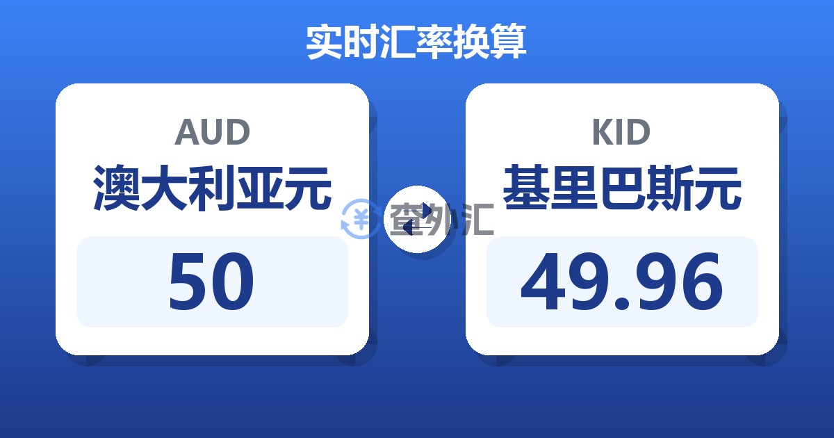 50澳大利亚元兑基里巴斯元