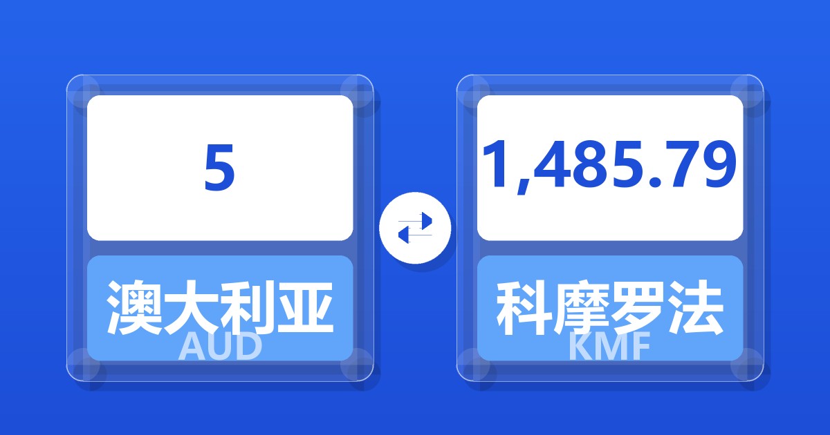 5澳大利亚元兑科摩罗法郎