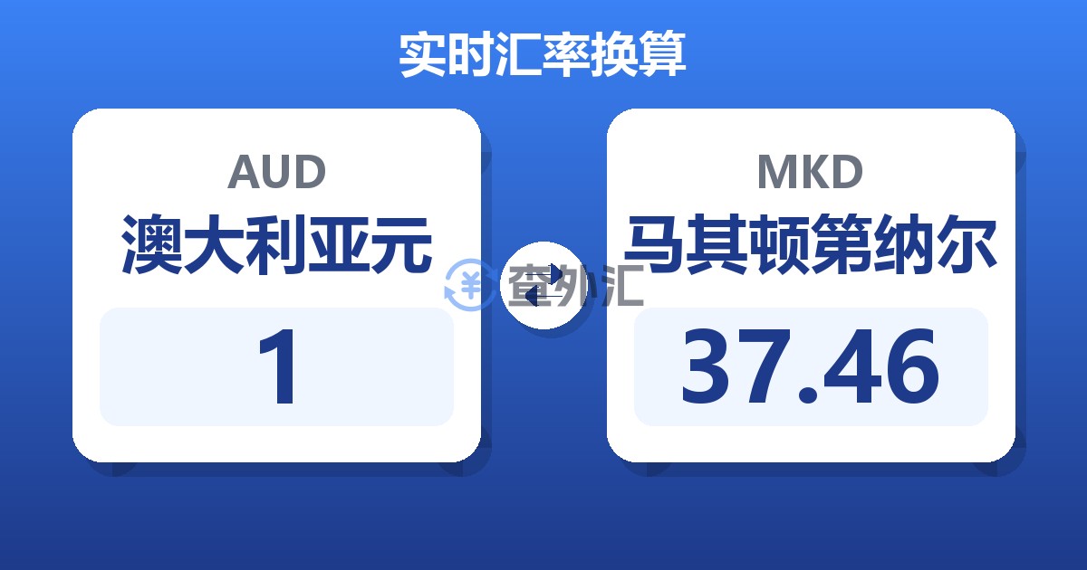 1澳大利亚元兑马其顿第纳尔