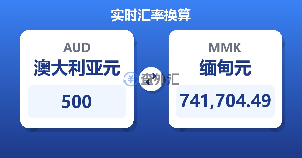 500澳大利亚元兑缅甸元