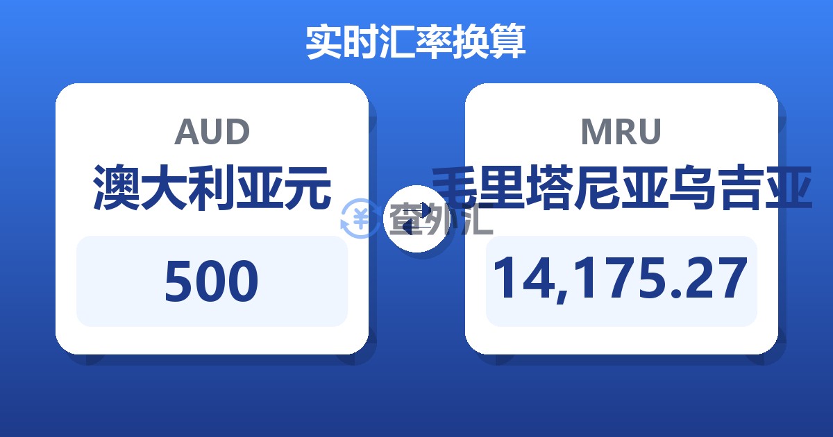 500澳大利亚元兑毛里塔尼亚乌吉亚