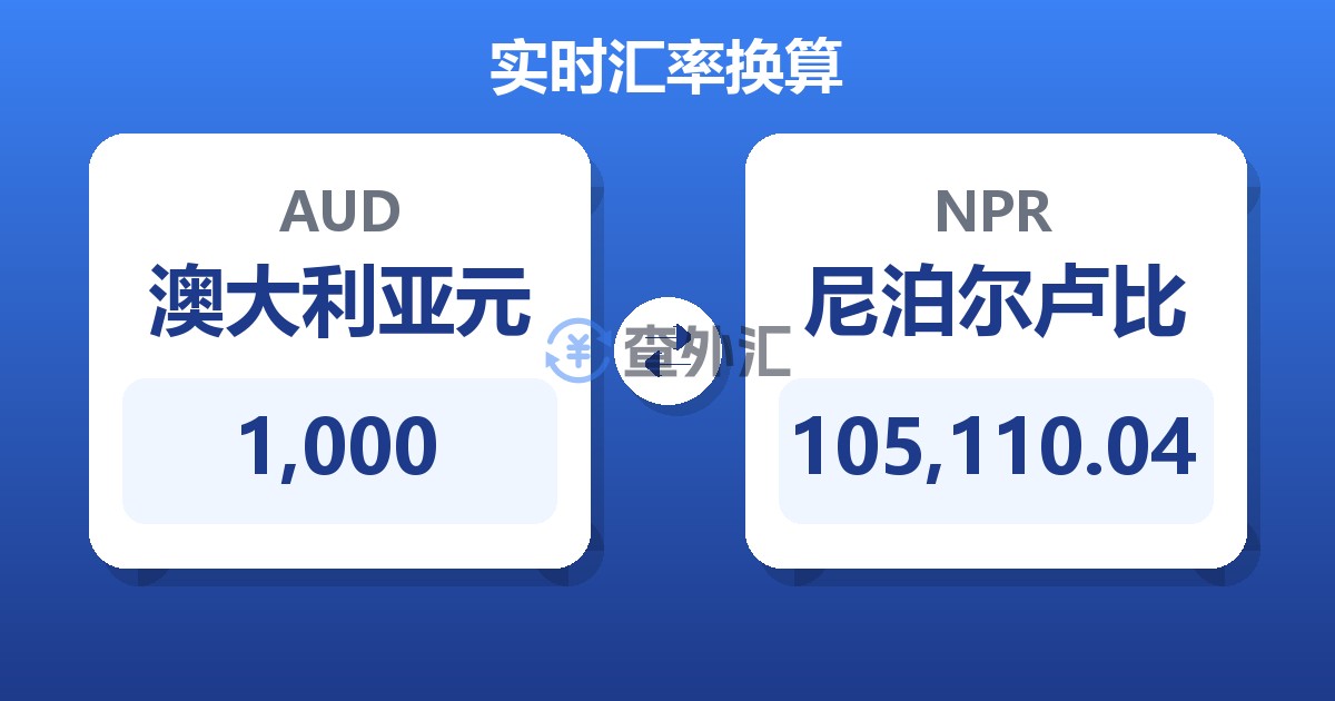 1,000澳大利亚元兑尼泊尔卢比