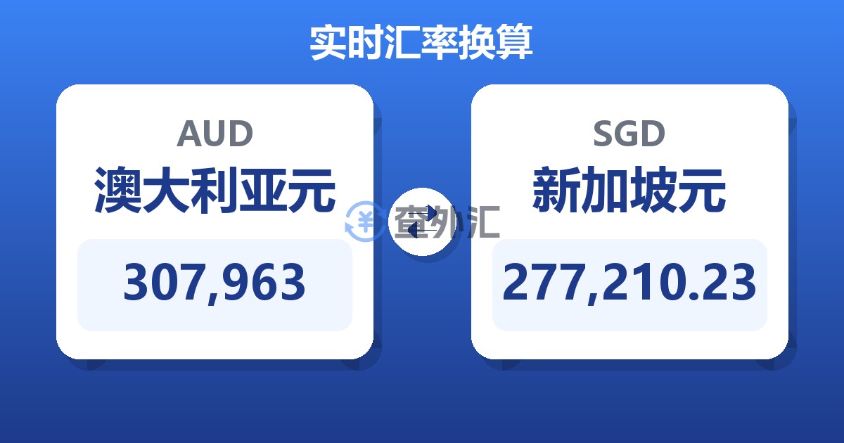 307,963澳大利亚元兑新加坡元