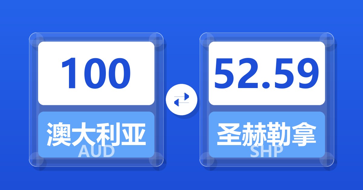 100澳大利亚元兑圣赫勒拿镑