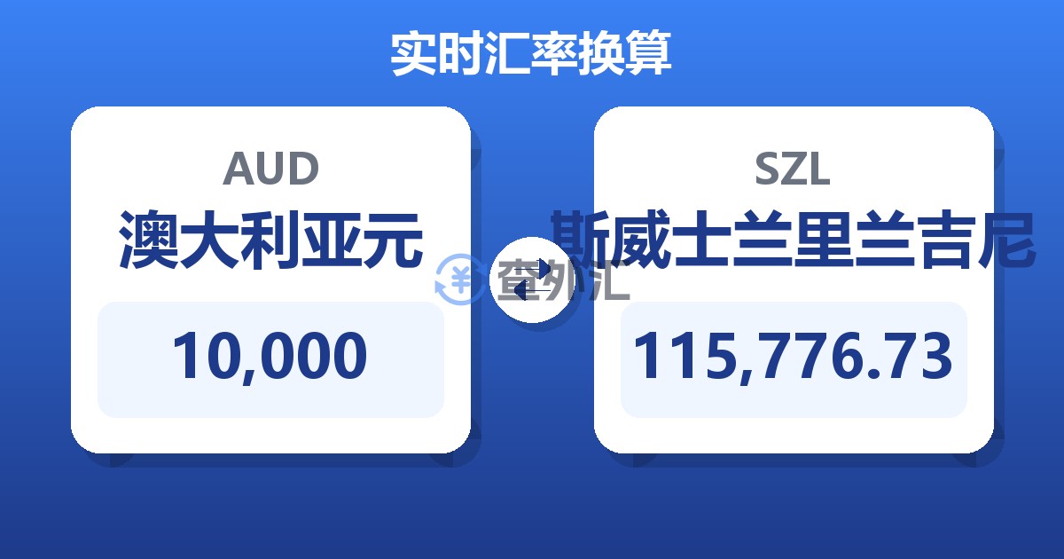 10,000澳大利亚元兑斯威士兰里兰吉尼