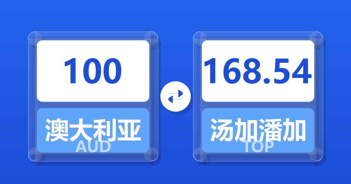 100澳大利亚元兑汤加潘加