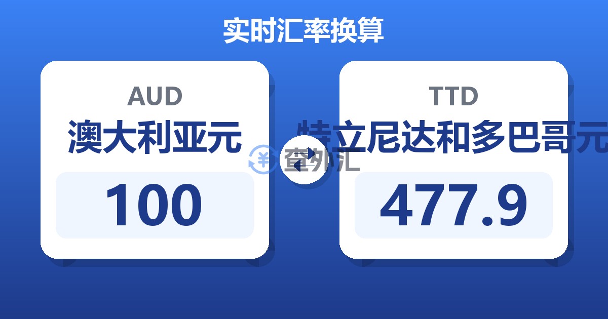 100澳大利亚元兑特立尼达和多巴哥元